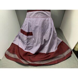 Vintage Handcrafted Purple & Maroon Apron with Pocket